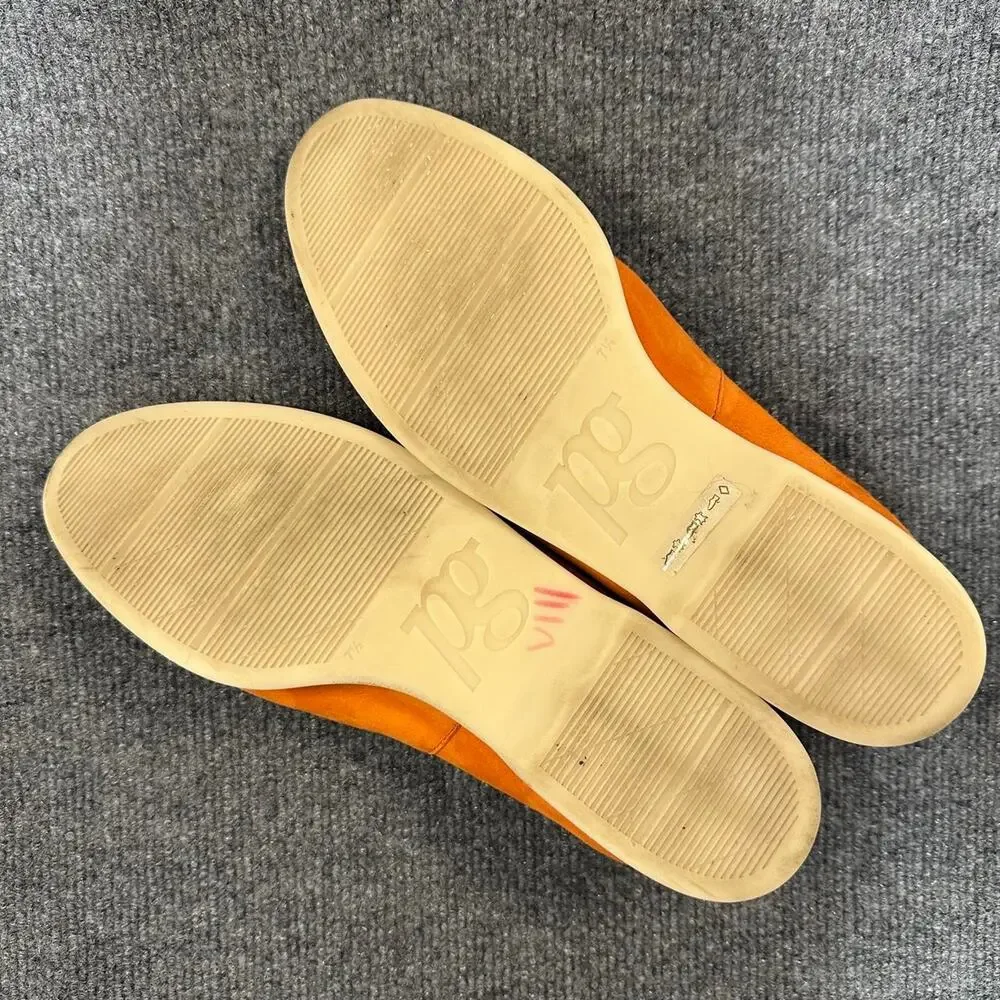 Paul Green Women’s Selby Loafers Orange Suede Quiet Lux Slip On Shoes 10